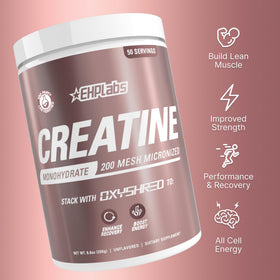 EHP Labs CREA-8 Poudre de Créatine Monohydrate 358g sur une table