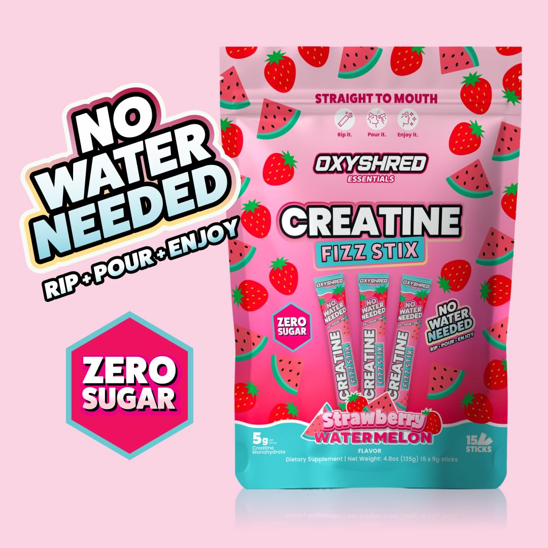 EHP Labs Fizz Sticks créatine fraise pastèque avec une boisson rafraîchissante