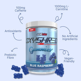 EHP Labs Gummies Énergétiques Pré-Workout Framboise Bleue avec fruits
