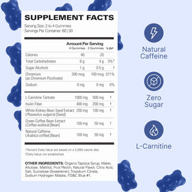 EHP Labs Gummies Énergétiques Pré-Workout Framboise Bleue côté