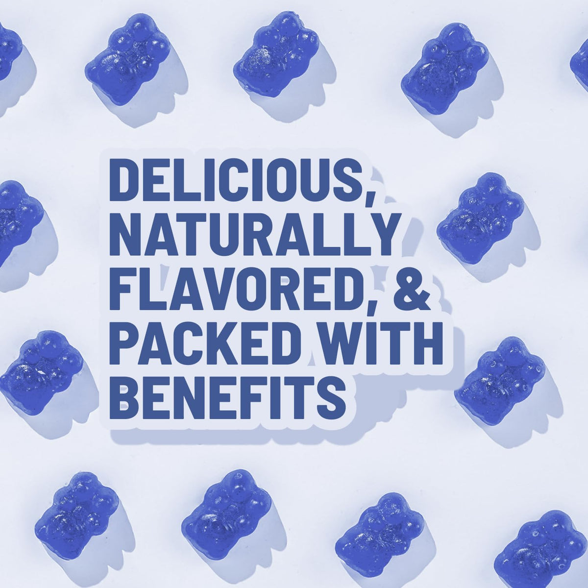 EHP Labs Gummies Énergétiques Pré-Workout Framboise Bleue montrant la texture