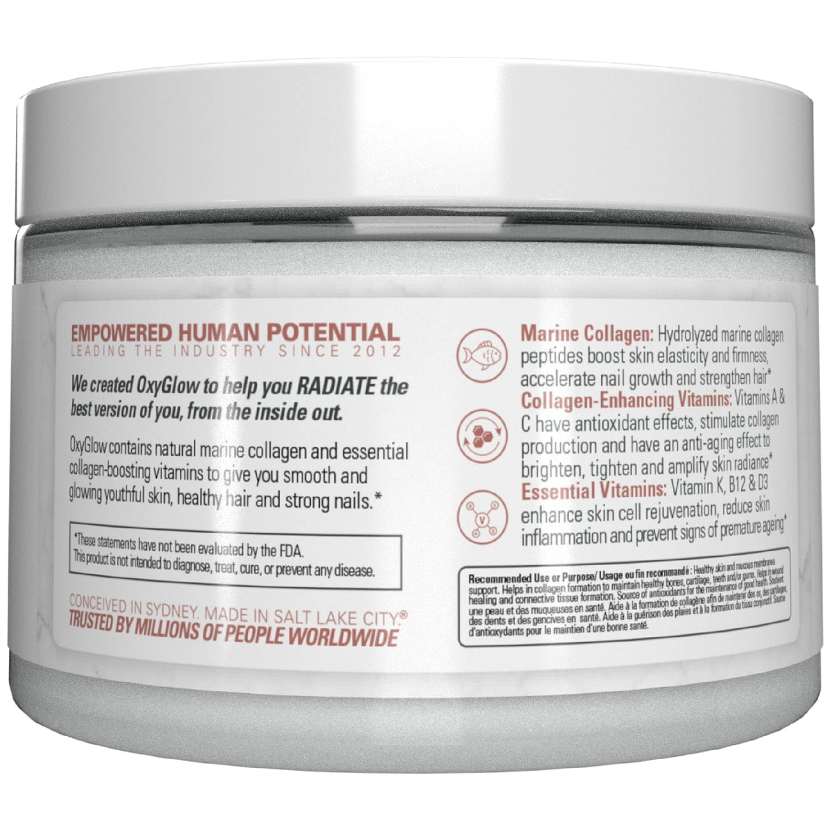 EHP Labs OxyGlow Poudre de Collagène Marin en utilisation