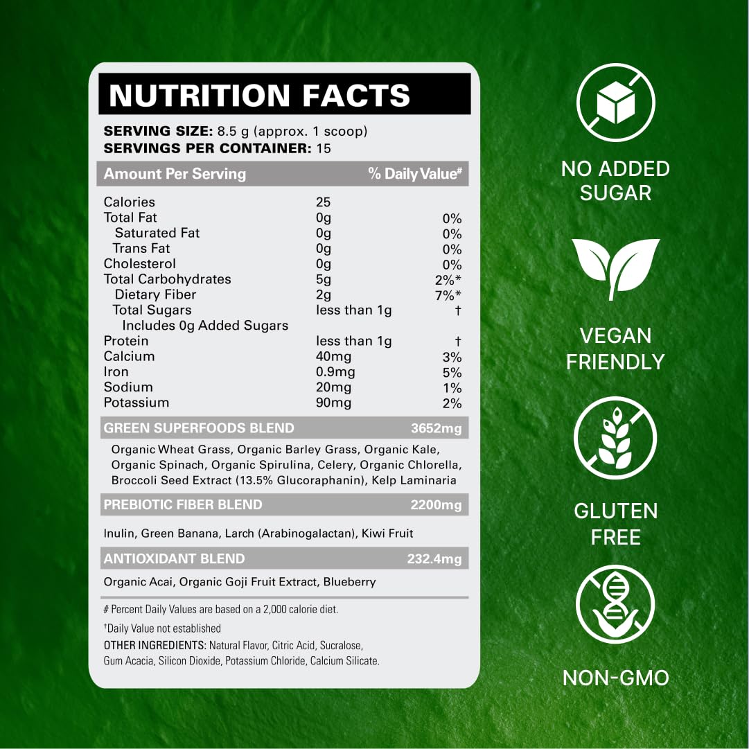EHP Labs OxyGreens Poudre de Super Aliments 191g emballage