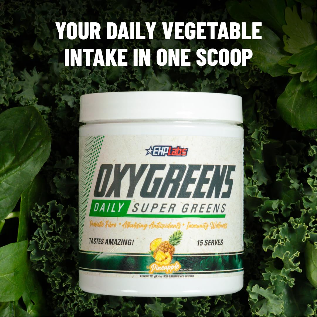 EHP Labs OxyGreens Poudre de Super Aliments 200g Ananas avec fruits