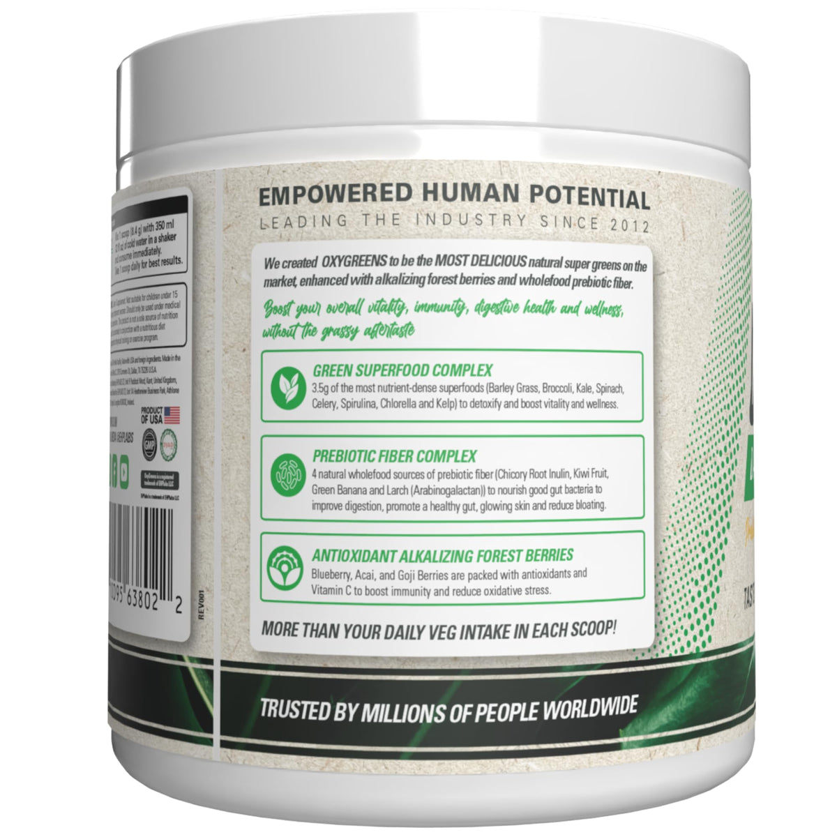 EHP Labs OxyGreens Poudre de Super Aliments 200g en utilisation quotidienne