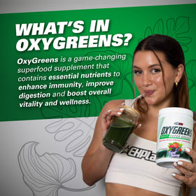 EHP Labs OxyGreens Poudre de Super Aliments 358g Ananas avec ingrédients
