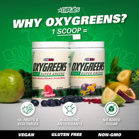 EHP Labs OxyGreens Poudre de Super Aliments 358g Ananas dans un verre