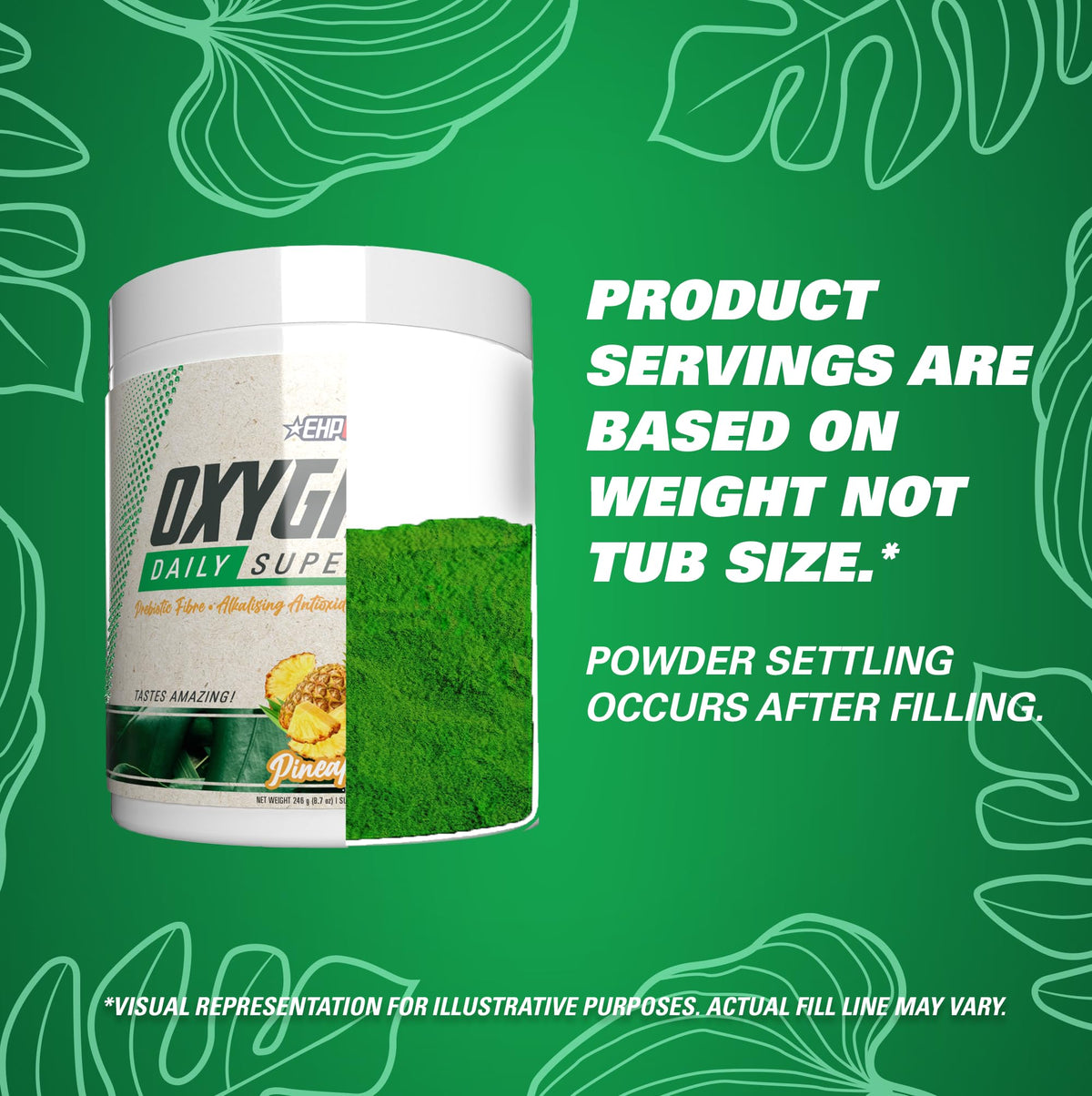 EHP Labs OxyGreens Poudre de Super Aliments 358g Ananas en utilisation