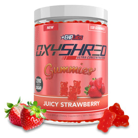 EHP Labs OxyShred Gummies paquet avant avec fraise