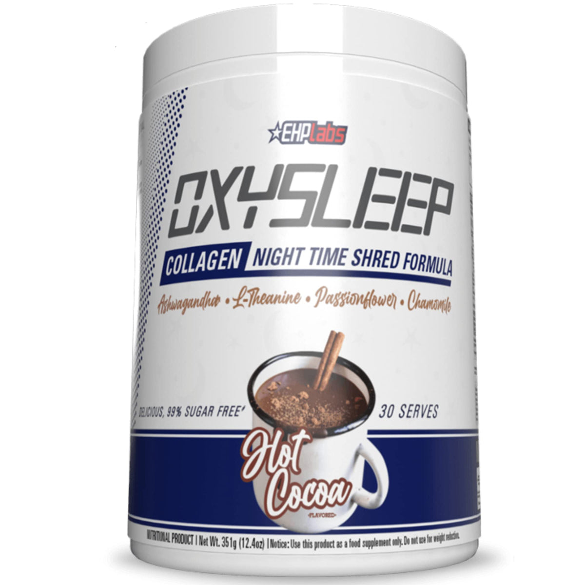 EHP Labs OxySleep Poudre de Collagène 490g Chocolat Chaud - vue avant