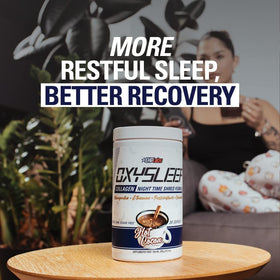 EHP Labs OxySleep Poudre de Collagène 490g - préparation dans une tasse