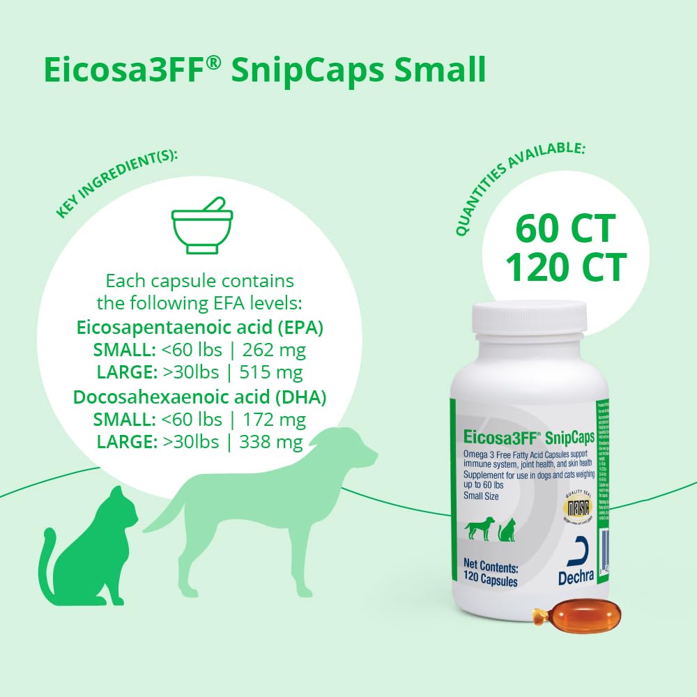 Eicosa3FF SnipCaps Omega 3 capsules, vue de côté
