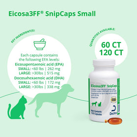 Eicosa3FF SnipCaps Omega 3 capsules, vue de côté