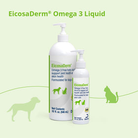 EicosaDerm Omega 3 Liquide pour Chiens et Chats, vue de côté