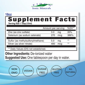 Eidon Ionic Minerals Complément Alimentaire Liquide Zinc 18 oz avec goutteuse