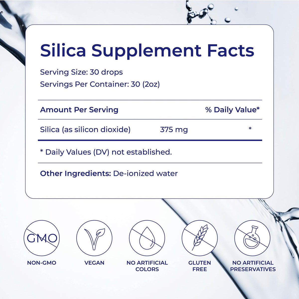 Eidon Ionic Minerals concentré de silice liquide 2 oz étiquette