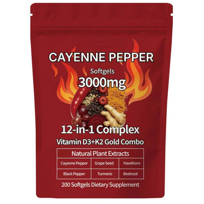 EILTEAU gélules de piment de cayenne 200 softgels en sachet