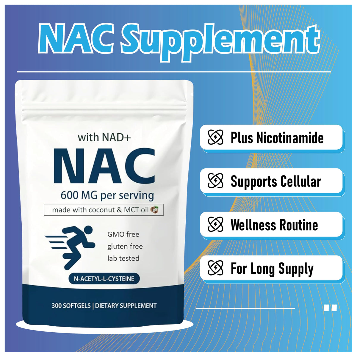 EILTEAU NAC 600mg softgel, vue de côté