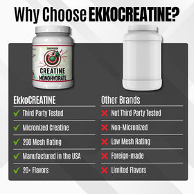 Ekkovision Créatine Monohydrate en poudre dans un shaker