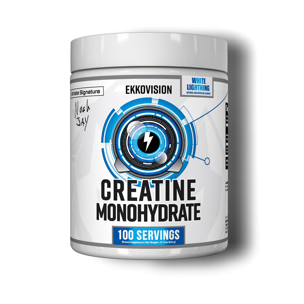 Ekkovision créatine monohydrate poudre White Lightning 930g vue avant