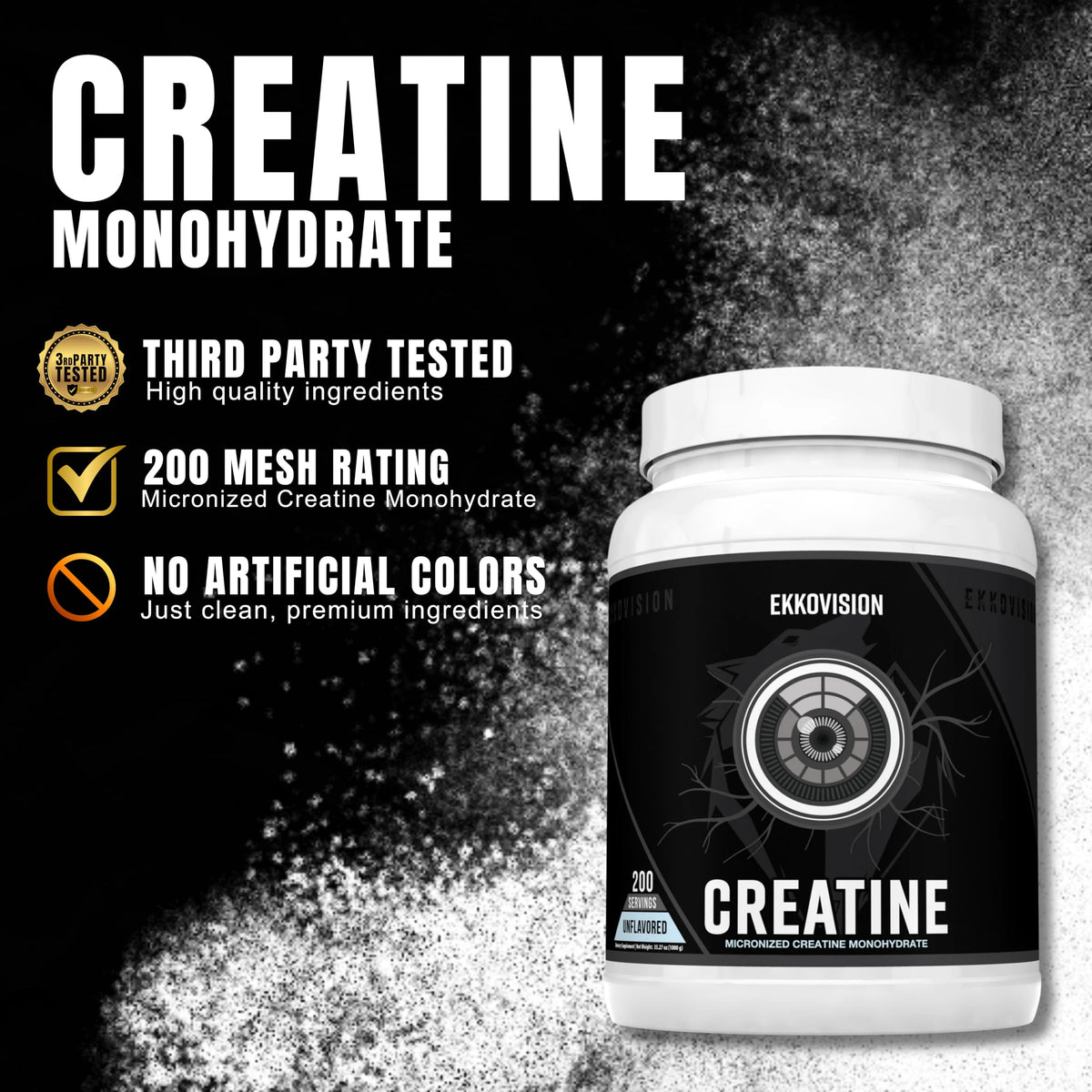 Ekkovision Poudre de Créatine Monohydrate 200 Portions emballage