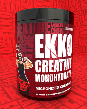 Ekkovision Poudre de Créatine Monohydrate Glacier Gummy contenant ouvert
