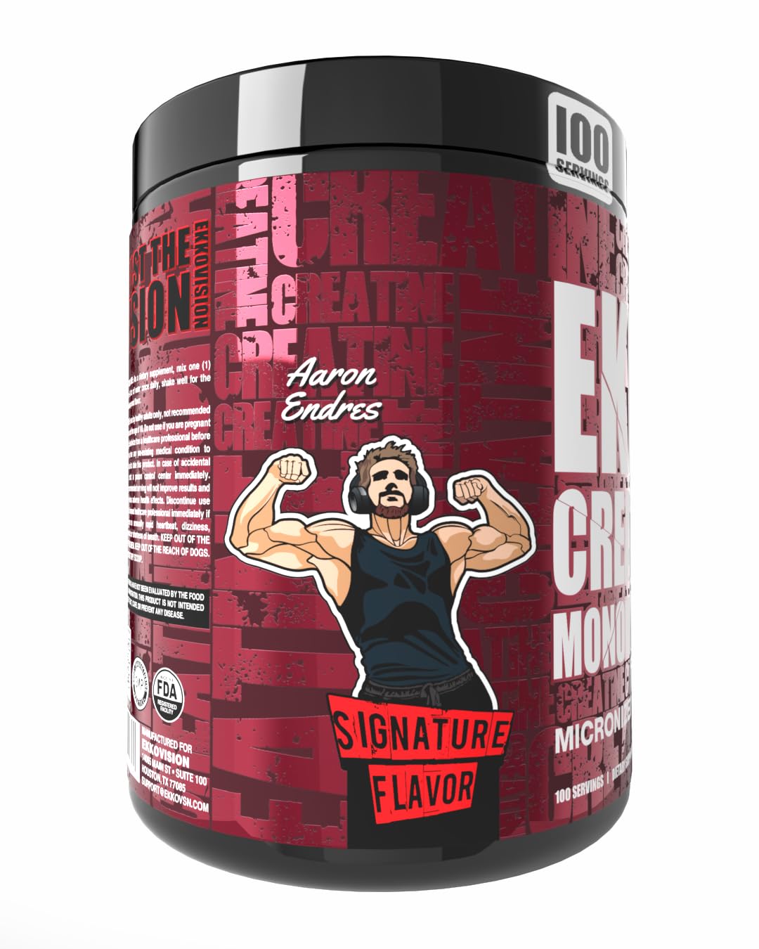 Ekkovision Poudre de Créatine Monohydrate Glacier Gummy sur une table