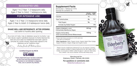 Elderberry Queen Sirop de Sureau Bio 30 Fl Oz étiquette