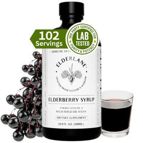 Elderlane Sirop de Sureau 16,9 oz vue avant avec étiquette