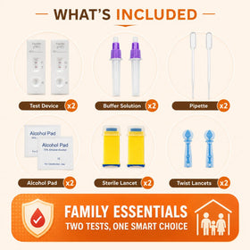 Éléments du kit de test d'anémie sur une table