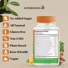 Éléments naturels dans le complément Moringa et Curcuma