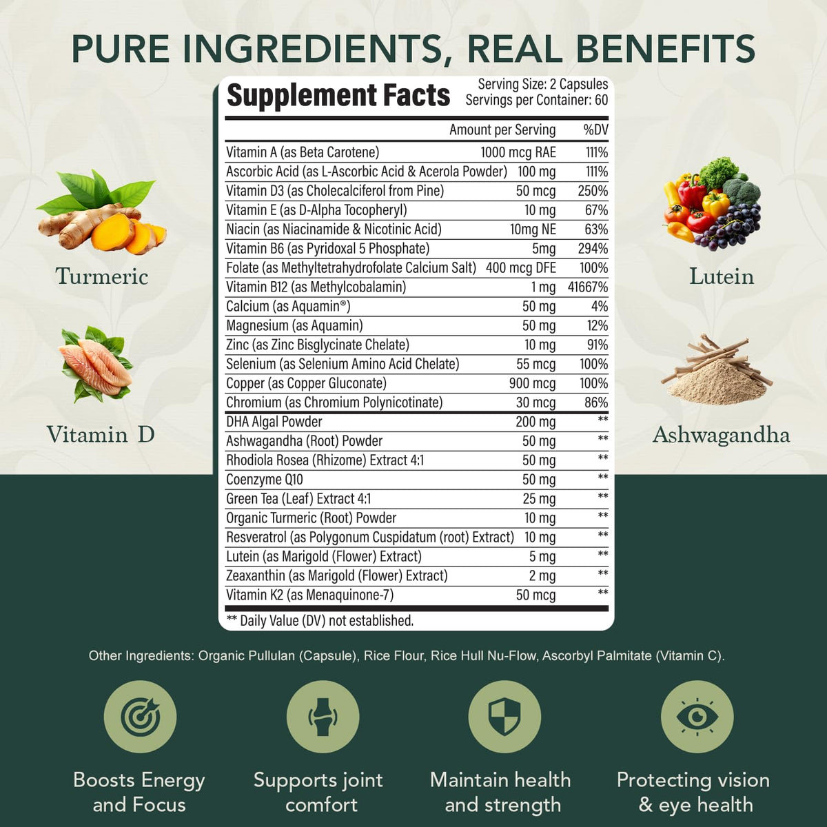 Elements of LIfe Multivitamines 40+ label details