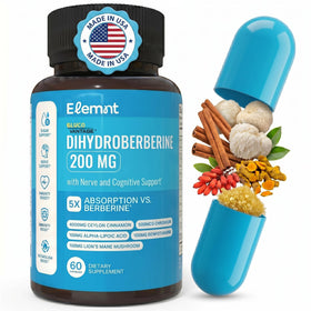 ELEMNT Dihydroberberine 200mg GlucoVantage 60 Capsules vue de face