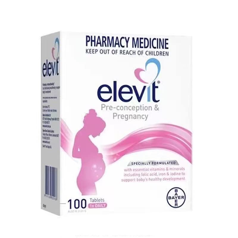 ELEVIT flacon de 100 tablettes avec étiquette détaillée