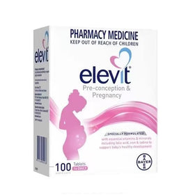 ELEVIT flacon de 100 tablettes avec étiquette détaillée