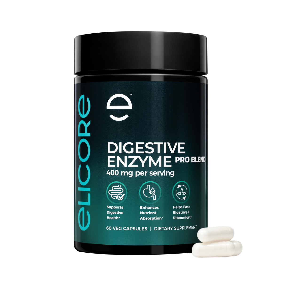 ELICORE Complément Alimentaire Enzymes daily 60 Capsules Végétales vue de face