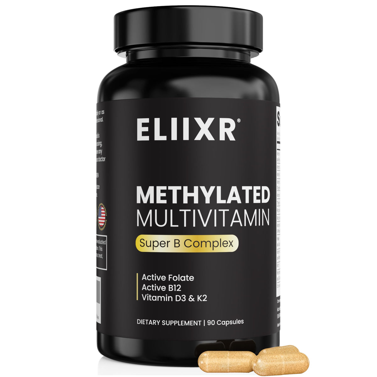 Eliixr Multivitamine Méthylée 90 Capsules vue avant