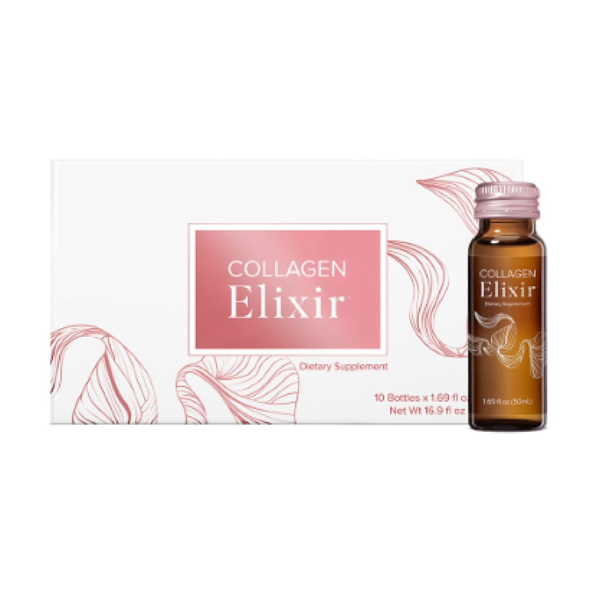 Élixir de Collagène Marin Isagenix, 10 bouteilles de 50 mL, présentation avant