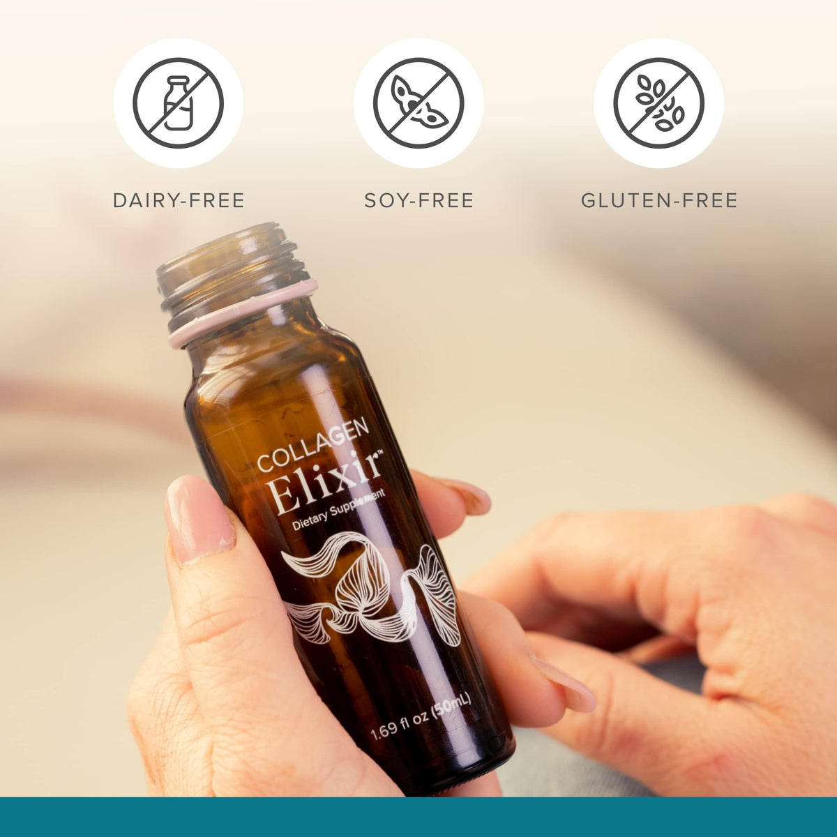 Élixir de Collagène Marin Isagenix, en situation sur une table