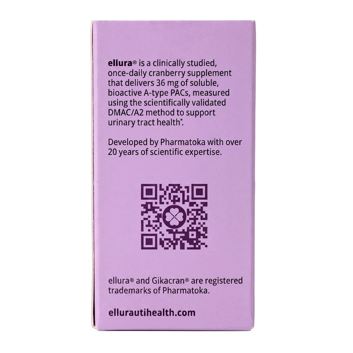 ellura cranberry 36mg PACs vue rapprochée de la capsule