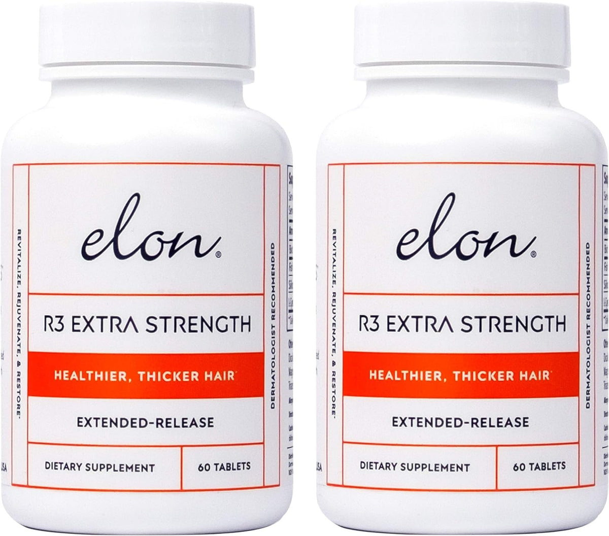 Elon R3 Compléments Alimentaires Cheveux 5000 mcg Biotine, emballage avant