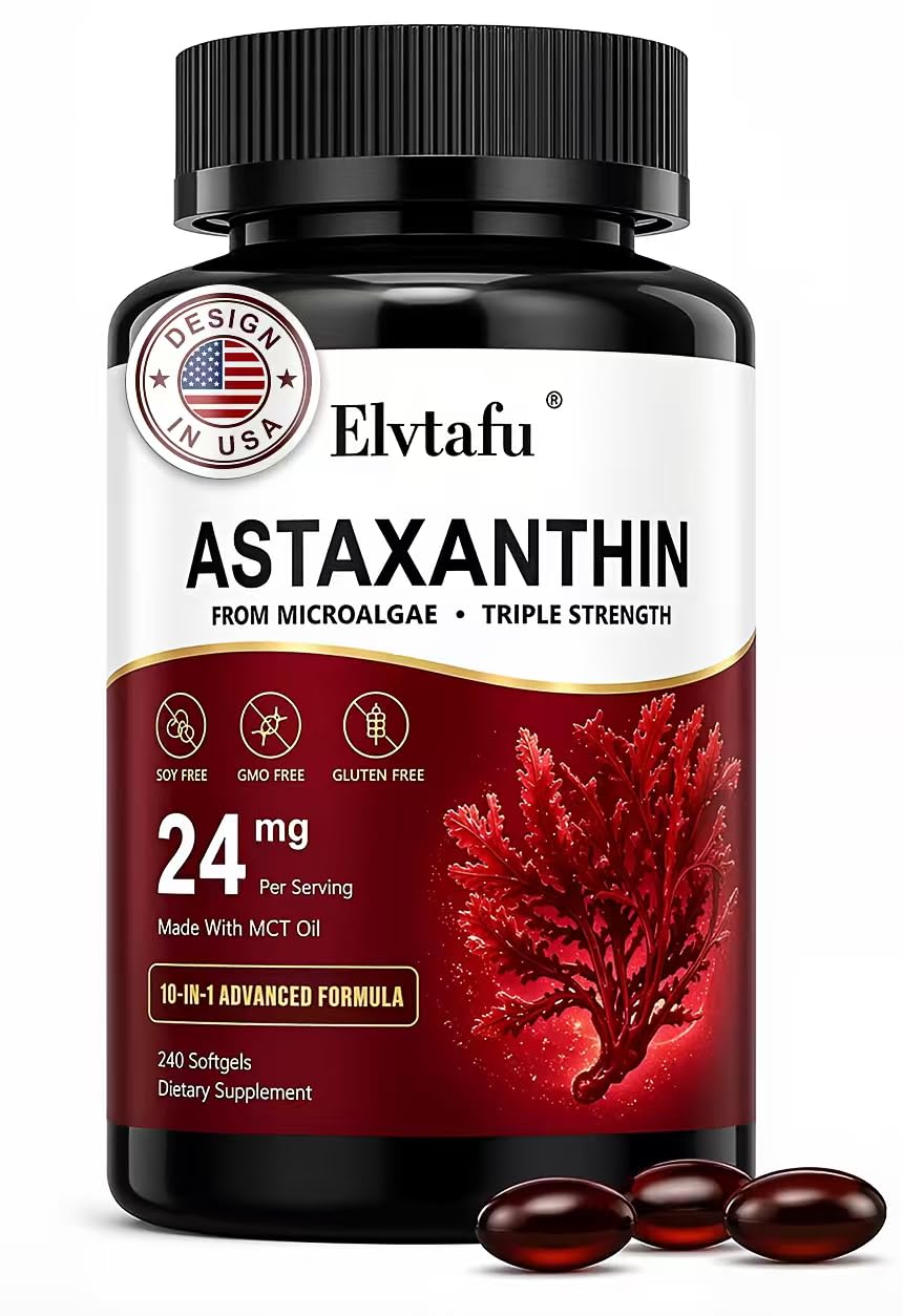 Elvtafu Astaxanthin 24mg 240 gélules en emballage