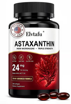 Elvtafu Astaxanthin 24mg 240 gélules en emballage