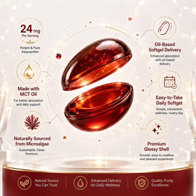 Elvtafu Astaxanthine supplement with a measuring spoon