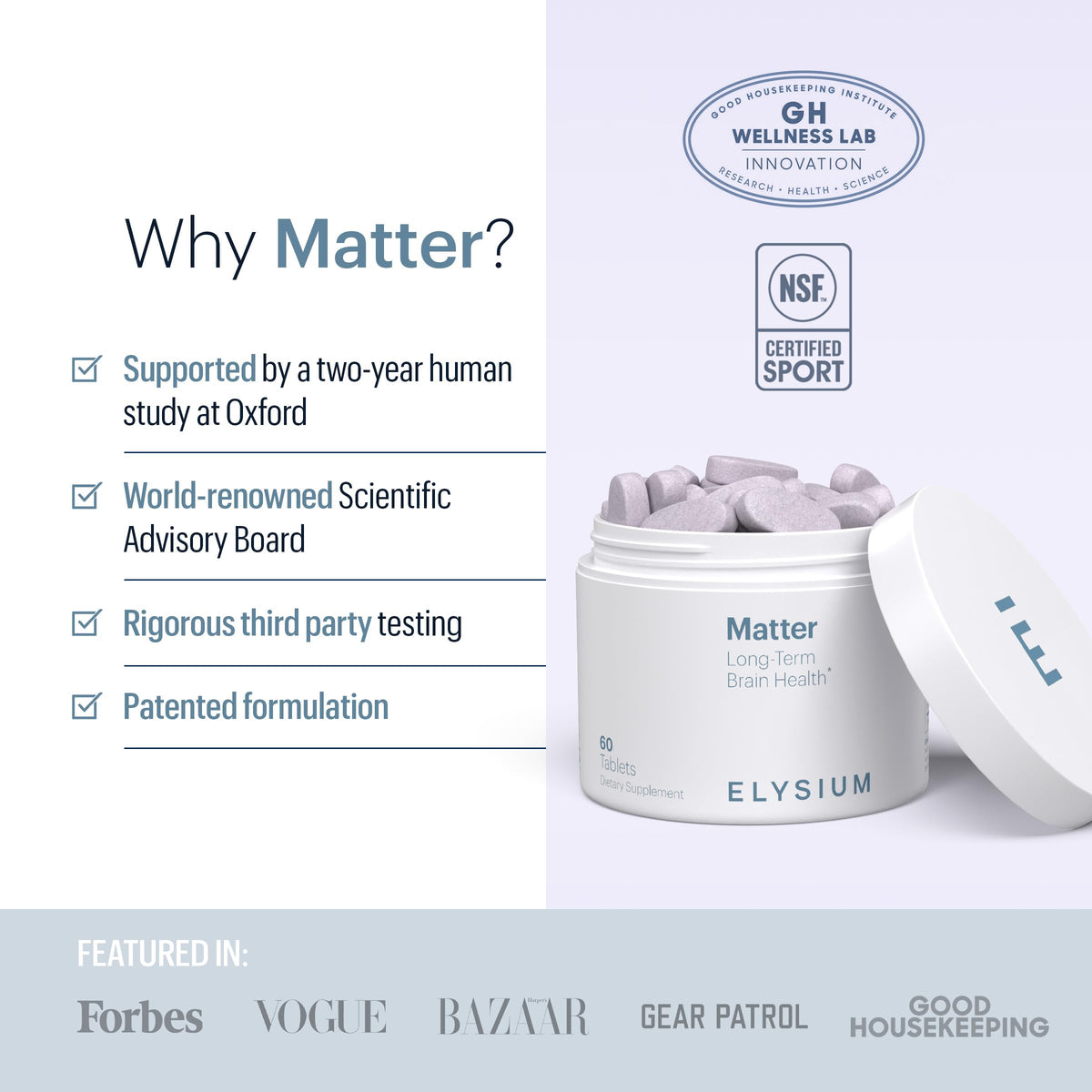 ELYSIUM Matter complément alimentaire en gros plan