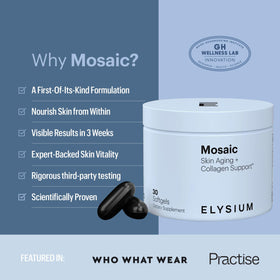 ELYSIUM Mosaic gélule sur une cuillère avec fond en bois