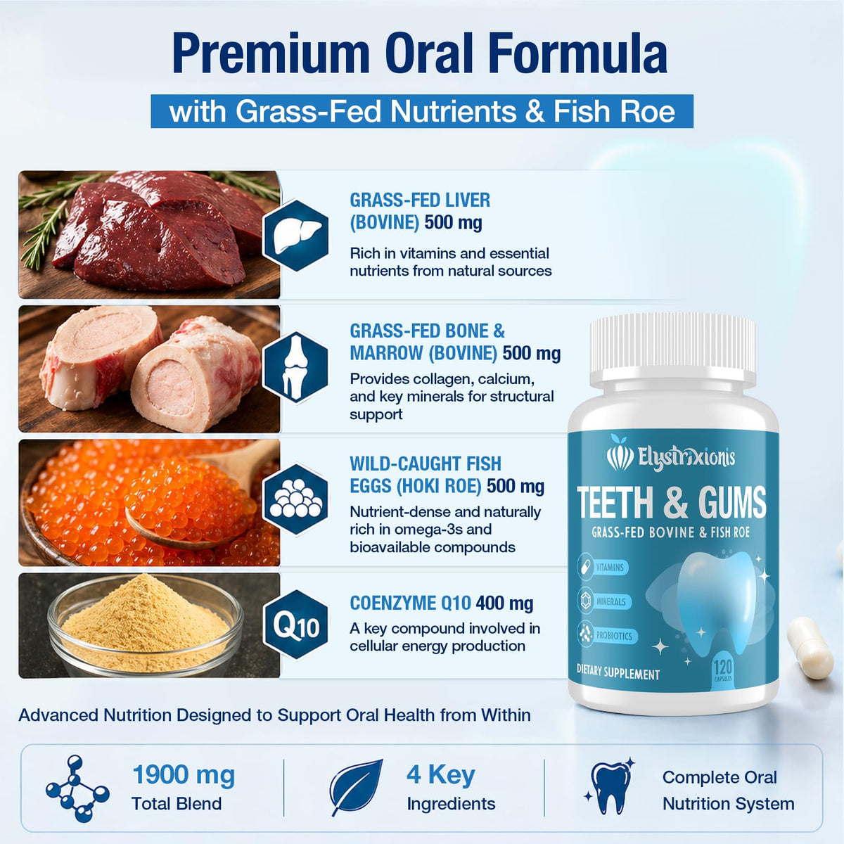 Elystrixionis Gum Restore avec des brosses à dents et du fil dentaire