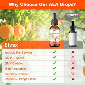 Elysx Alpha Lipoic Acid gouttes liquides 1000mg en usage