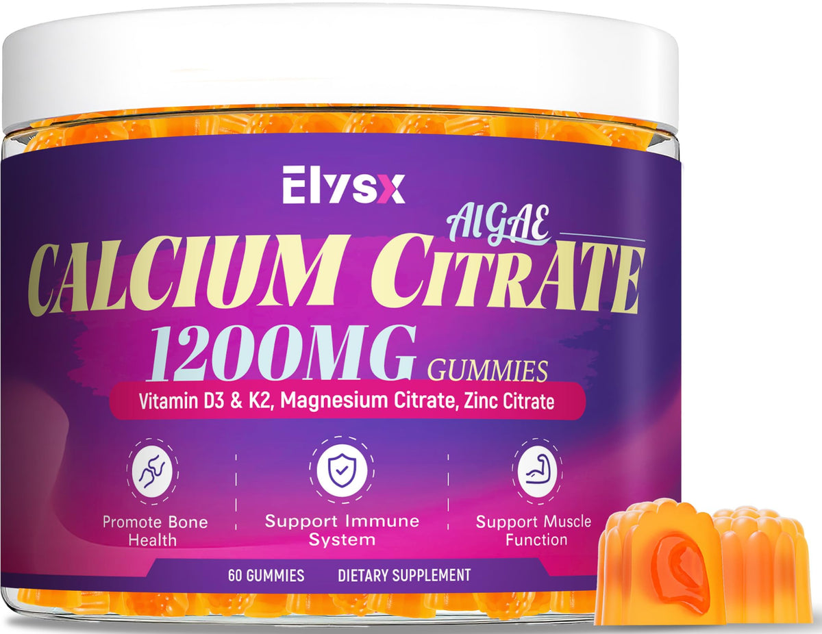 Elysx Calcium Citrate 1200mg gummies en emballage de 60 pièces
