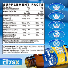 Elysx Citicoline 500mg gouttes versées sur une cuillère